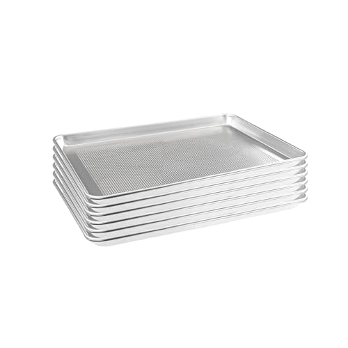 HARDURA Aluminum Perforated Baking Sheet Pan 18"L X 13"W X 1"H, 6Packs - size: 18" x 13", style: 6PACK Perforated