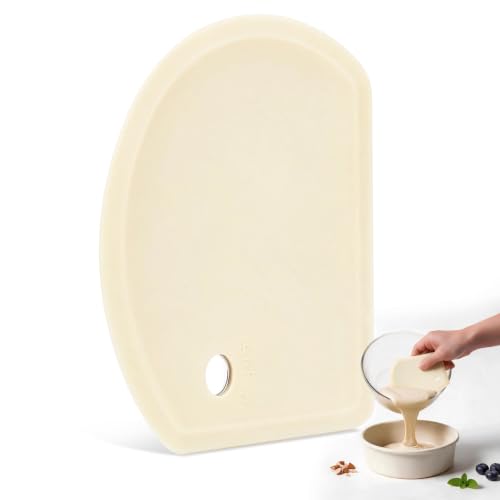 Flexible Bowl Scraper with Metal Core: Silicone Dough Scraper Bread Baking - color: Beige
