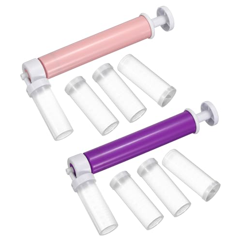 uxcell 2Pcs Manual Air Brush Cake Decorating Cake Air Brush Kit Purple - color: Purple/Pink