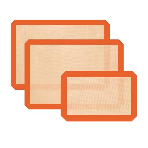Silicone Baking Mat, Reusable Silicone Oven Baking Sheet - color: Orange