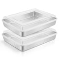 Leonyo 2 Pcs Lasagna Pan with Lid, 9.3 x 7 x 2 Inch Cake Pan Baking Sheets - size: 9.3 x7IN