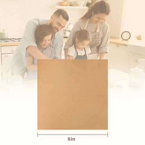 100pcs 8x8 inch Unbleached Parchment Paper Sheets for baking, Squares Precut Brown Non-Stick Baking Parchment Hamburger Patty Paper Liners for Oven, Bread pan, Cakes pans, Air Fryer Liners - size: 8x8inch-100pcs