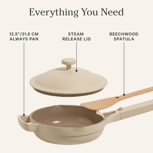 Our Place Large Always Pan, 12.5" Ceramic Nonstick Pan - color: Steam, size: 12.5"