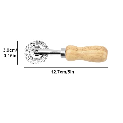 CUIWEI Pastry Wheel Cutter, Pastry and Pasta Cutter Wheel, Dough Ravioli Crimper Pizza Cutter Wheel Dumplings Lasagna Pierogi Cutter Wheel for Home Kitchen 1.3" 1 PC