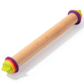 Adjustable Rolling Pin with Thickness Rings, 13.8", 4 Rings - color: Multicolor