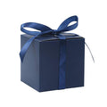 COTOPHER 100pcs Wedding Favor Boxes, 3x3x3 In Small Gift Box with Ribbons - color: Navy, size: 3x3x3 Inch (Pack of 100)