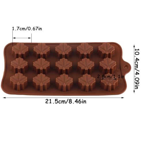 15 Cavity Maple Leaf Silicone Candy Molds Set Of 2