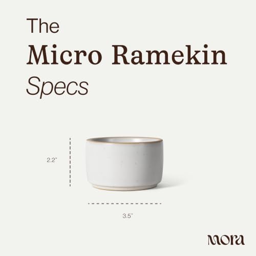 Mora Micro Ramekins Set of 4, 6oz Ceramic Pottery Baking Dishes - Microwave, Oven and Dishwasher Safe - Cloud - color: Cloud, size: Micro
