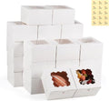Cookie Boxes with Window, 4x4x2.5 Inch White Bakery Box (100)