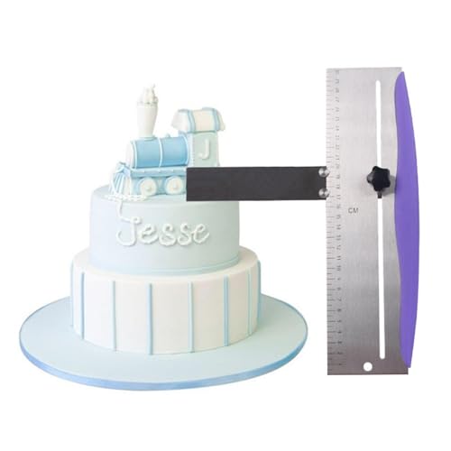 12 Inch Adjustable Cake Scraper, Stainless Steel Cake Smoother with Scale