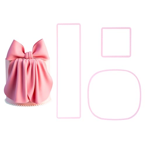 KALAIEN Bow Cookie Cutter, 3Pcs Plastic Bowknot Cutter Sets - color: Large Bow Tie