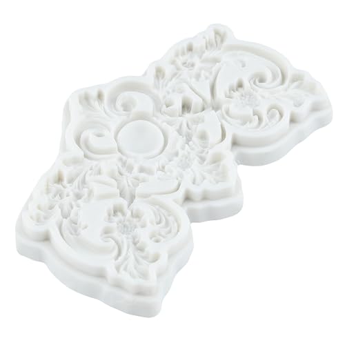 Baroque Scroll Fondant Mold Flower Relief Silicone Molds