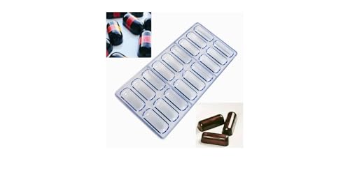 18-Well Oval Pill Mold, Polycarbonate Chocolate Molds, Pill Mold for Supplements, Suppository, PC Plastic Chocolate Mold for DIY