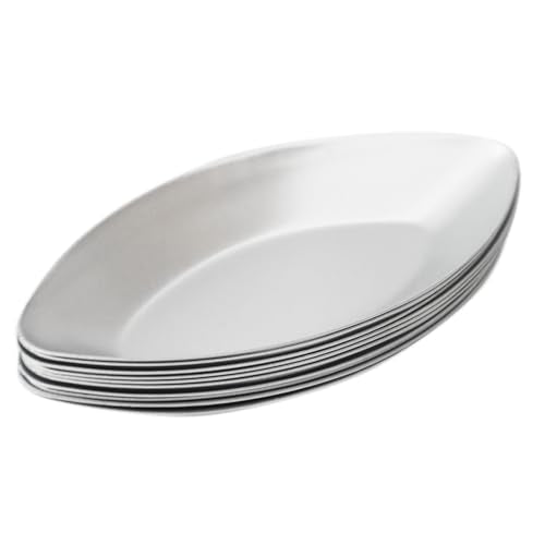 Aluminum Oval Boat Tart Molds, Egg Tartlet Pans, 10 Pack Tins - size: 4.33"x2.17"