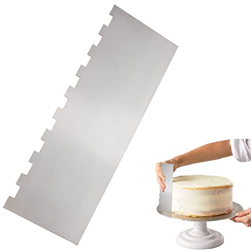 8.6 Inch Stainless Steel Cake Scraper Metal Scraper for Cake Smoother Leveler Scraper Cake Decorating Comb Cake Cutter for Mousse Butter Cream (Style 2) - size: Style 2
