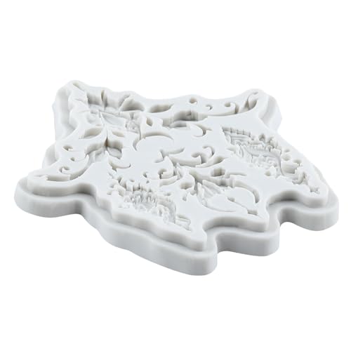 Lingzhi Baroque Fondant Border Molds Curlicues Scroll Lace Fondant Mold - color: Style CC