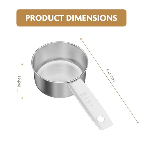 2PCS 1/3Cup (80ml) Stainless Steel Measuring Cup - size: 1/3cup|80ml