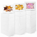 Moretoes 24pcs Bakery Boxes with 3 Styles Window, 8x6x2.5in Treat Boxes - size: 8x6x2.5inch