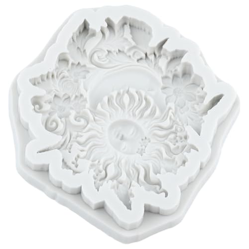 Moon Sun Face Silicone Mold Sun Moon Face Flower Fondant Molds - color: Style G