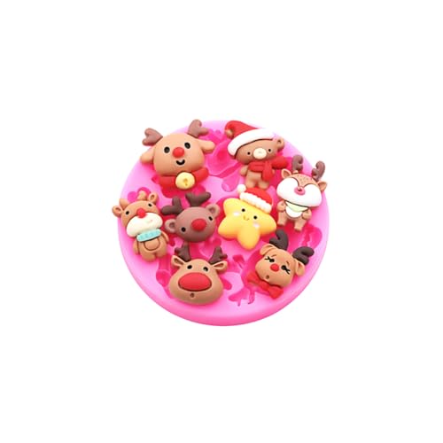 4PCS Christmas Theme Silicone Mold Snowflake Christmas Tree Snowman Bell Creative Baking Chocolate Cake Dessert Decoration Mold DIY Resin Jewelry Accessories Silicone Molds SD-260-367-529-565 - color: Style C