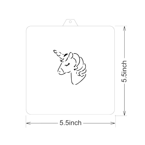 Cookie Cutter and Stencil Bundle Royal Icing Cookies Stencils Paint Your Own Biscuit Bakery Starter Kits Royal Icing Fondant Cutters Birthday Wedding Holiday Cookies Painting Coloring Pages Comb - style: Unicorn Face