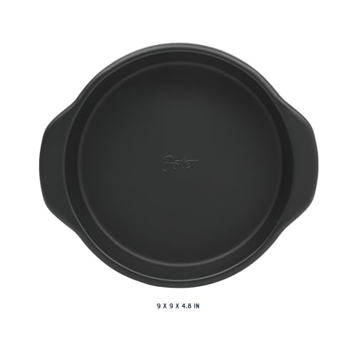 Oster Teston 9-Inch Round Cake Pan, Nonstick Carbon Steel Bakeware, Matte Black, PFAS-Free, Oven-Safe, Easy Release Baking Pan - color: Matte Black, size: 9" Round Cake Pan