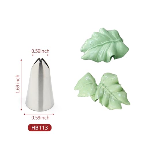 13 PCS Russian Piping Tips Set,Stainless Steel Icing Nozzles for Cake Decorating, Cream Flower Bouquet DIY Cookies, Desserts Baking Tools 1 XXL,1 Medium Leaf, 10 Piping Bags, 1 Brush - color: No.44 (XXL)