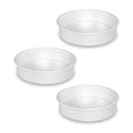 8 x 2 Inch Round Cake Pans Set of 3, Aluminum Round Cake Tin, Baking Cake Pan for Wedding, Party, Family Occasions, Chocolate, Bread. (Round, 8×2 Round Cake Pan, Set of 3) - color: Silver, size: 8 x 2 Inch Round Cake Pan, Set of 3