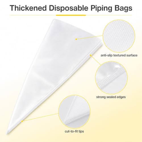 50 Pcs Large Piping Bags 24 Inch For Decorating Cupcakes Cakes Cookies