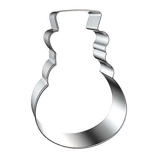 Snowman with Hat Cookie Cutter Set for Winter Christmas Baking Large Small Mini Sizes, 5/4/3/2 inch, 4 Piece, Stainless Steel - color: Snowman