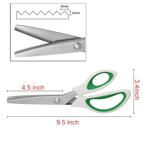 JISTL Pinking Shears for Fabric Zig Zag Scissors Sewing and Dressmaking