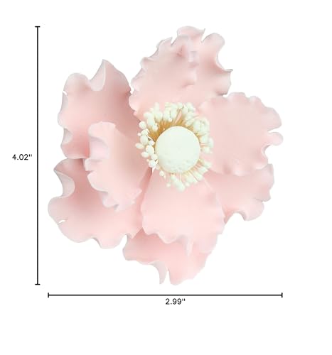 O'Creme Gumpaste Anemone Flowers Edible Cake Toppers Pastel Pink - style: Pastel Pink 4"