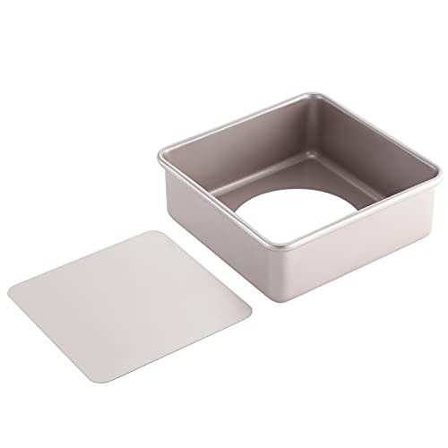 CHEFMADE Square Cake Pan, 8-Inch Deep Dish with Removable Loose Bottom Non-Stick Square Bakeware for Oven Baking (Champagne Gold) - size: 8" Square 2 Part