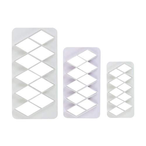 PME, Set of 3 Geometric Multicutters for Cake Design-Diamond XL-Size, Standard