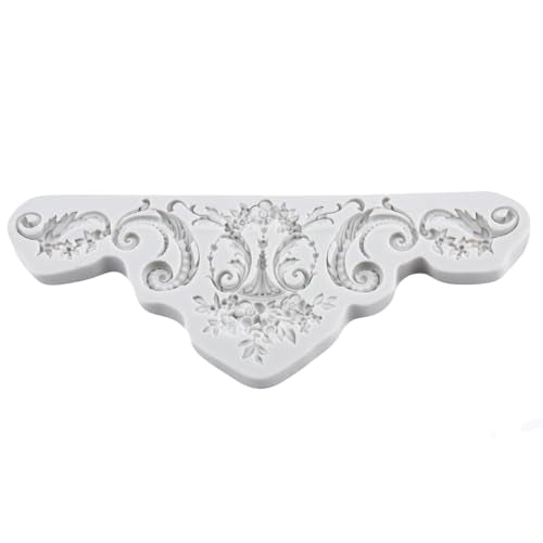 Lingzhi Baroque Style Fondant Mold Curlicues Scroll Lace Silicone Molds - color: Style E