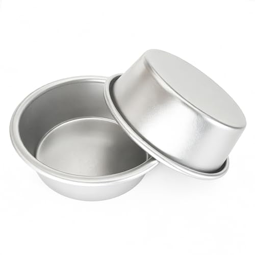 3 Inch Round Egg Tart Mold, Aluminum Small Tartlet Tin Cake Pan - size: 3.66" x2.87" x1.22" Aluminum