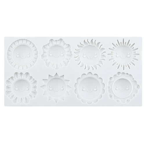 Sun Fondant Molds Smiling Sun Face Silicone Chocolate Mold - color: Style F