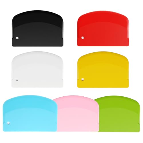 7 Pcs Plastic Bench Scraper- Bench Scraper Plastic for Kitchen, 5.23 In