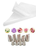 Petal Piping Tips Set 104 123 124 125 126 127 79 81 352 with Bags for Cakes - color: B