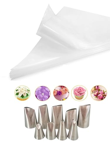 Petal Piping Tips Set 104 123 124 125 126 127 79 81 352 with Bags for Cakes - color: B