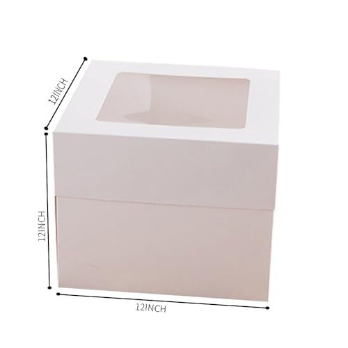 Tall Cake Boxes 12x12x12 Cake Boxes for Weddings Birthdays, 2Pack