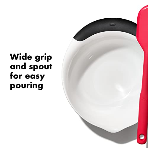 OXO Good Grips 3-Piece Plastic Mixing Bowl Set - Black & White - color: White, size: Small, Medium, Large