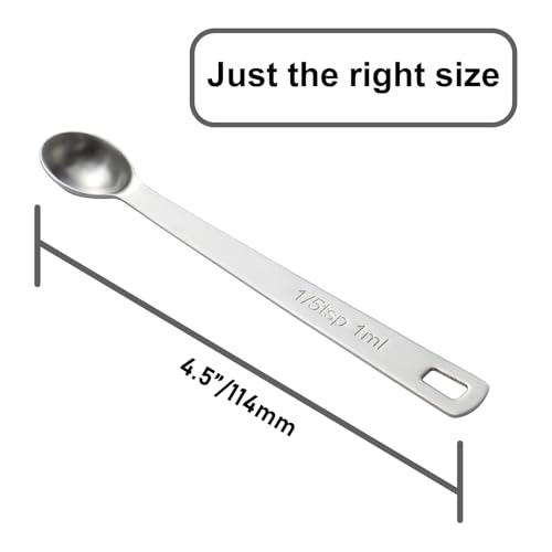 1PCS 1/5tsp(1ml) Mini Measuring Spoon, Small Teaspoon for Tiny Amounts - size: 1/5tsp|1ml