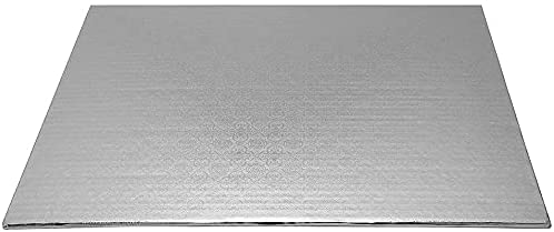 O'Creme Silver Wraparound Rectangular Cake Pastry Drum Board 1/4 Inch Thick, Full-Sheet Size (17-5/8 Inch x 25-1/2 Inch) - Pack of 10 - size: Full