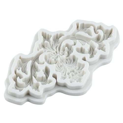 Baroque Curlicues Scroll Relief Lace Border Fondant Silicone Molds - color: Style ZB