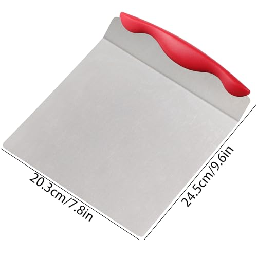 Cake Safe Lifter 7.8"x9.6" Stainless Steel Pizza Transfer Shovel Cookie Spatula - color: Dark Red