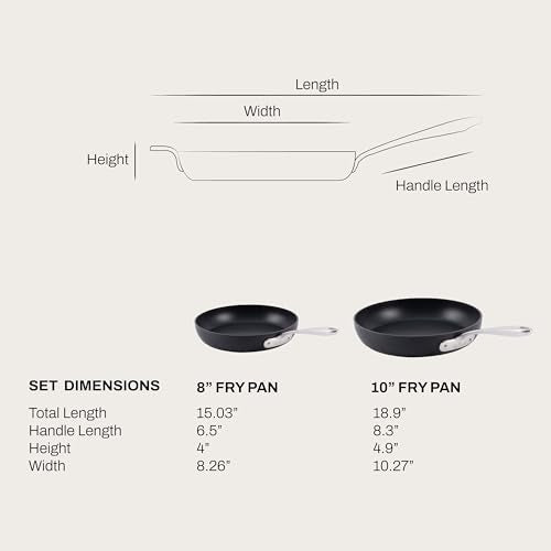All-Clad HA1® Nonstick, 2-Piece Fry Pan Set, Induction Ready - size: 8" & 10" Fry Pan Set