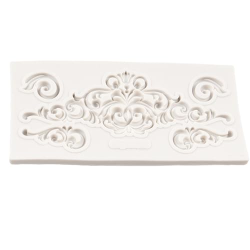 Baroque Fondant Mold Curlicues Scroll Lace Border Silicone Mold - color: Style A