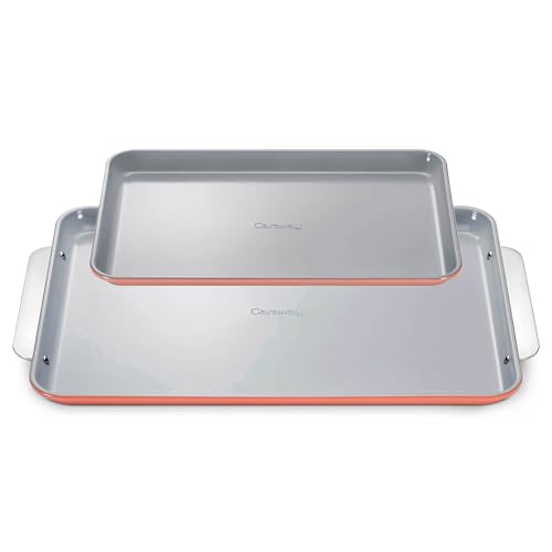 Caraway Non-Stick Ceramic Baking Sheet Duo - color: Perracotta, size: Baking Sheet Duo
