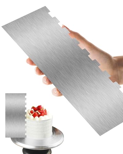 3 Pcs Metal Cake Scraper Smoother Cake Decorating Supplies Kit, 8.6 Inch - size: Cake Comb-5